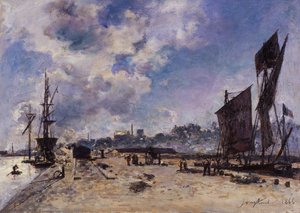 Quay at Honfleur by Johan Barthold Jongkind