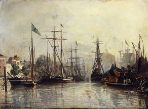 Rotterdam Harbour by Johan Barthold Jongkind