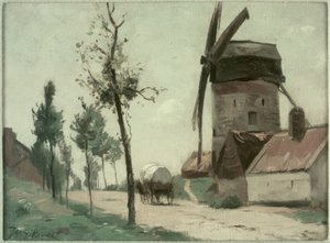 Street with Mill by Johan Barthold Jongkind