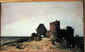 Ruins of the Chateau de Rozemont (Nievre) 1861 by Johan Barthold Jongkind