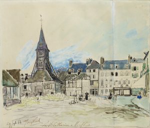 The Church of Sainte-Catherine, Honfleur by Johan Barthold Jongkind