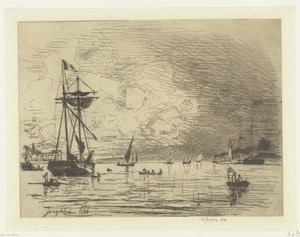 Exit of the Port of Honfleur by Johan Barthold Jongkind