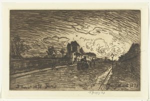 Exit of Cochin Hospital (Faubourg Saint-Jacques, Paris) by Johan Barthold Jongkind