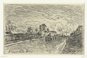Exit of Cochin Hospital (Faubourg Saint-Jacques, Paris) by Johan Barthold Jongkind