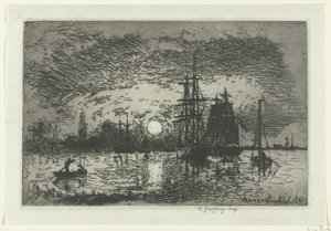 Sunset at the Port of Antwerp