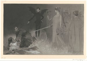 Chamberlain as the Devil, and Kitchener in a Political Allegory on the War in Transvaal