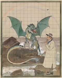 Artist with Dragon by a Pot Chinol