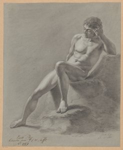 Seated Male Nude, Seen from the Front (1st Prize 1807) by Johan Christiaan Willem Safft