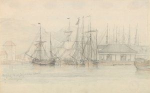 Bergen Harbour by Johan Christian Dahl