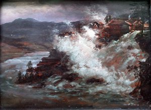 Waterfall in Norway by Johan Christian Dahl