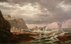 Stranded Ship on the Norwegian Coast by Johan Christian Dahl