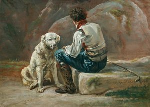 Italian with white dog