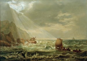 Shipwreck on the Rocky Coast of Capri by Johan Christian Dahl