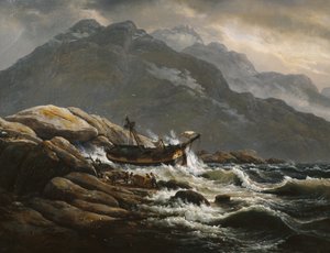 Shipwreck by Johan Christian Dahl