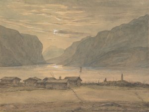 Skjolden in Moonlight by Johan Christian Dahl