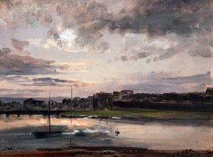 The Elbe and Dresden Neustadt in the Evening Light by Johan Christian Dahl