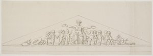 Draft for a Pediment Symbolizing Prosperity, with Putti by Johan Christoph Petzold