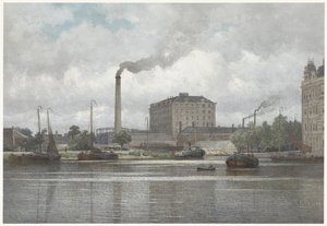 The Sugar Refinery of the firm vom Rath on the Buitensingel, Nassaukade in Amsterdam by Johan Conrad Greive