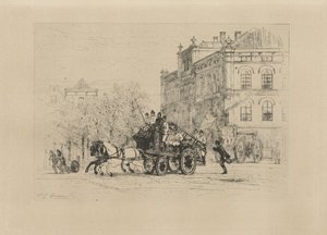 View of Weesperplein with a Fire Truck by Johan Conrad Greive