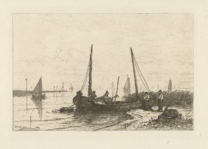 View of the Zuiderzee near Spakenburg by Johan Conrad Greive