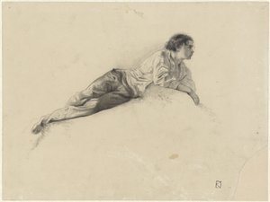 Study of a reclining young man