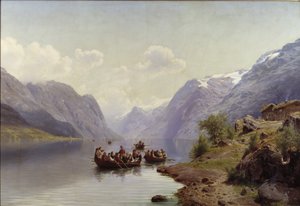 Bridal Escort on the Hardanger Fiord by Johan Fredrik Eckersberg