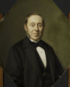Portrait of Johannes Cornelis van Pappelendam (1810-1884), Artist and Art Dealer, Superintendent of the Van der Hoop Museum by Johan Heinrich Neuman