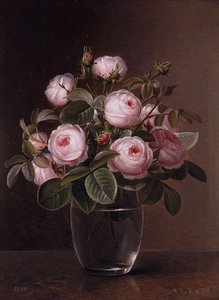 Roses in a Glass Vase