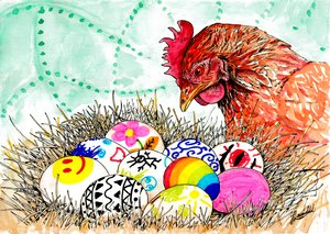 Whimsical Egg Nest by Johan Liewendahl