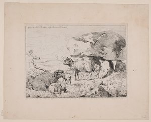 Sheep by a Burial Mound