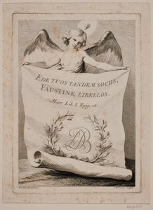 Title Copperplate with an Angel Holding a Large Paper