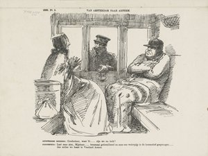 Caricature of the Many Accidents on the Rhine Railway, 1866 by Johan Michaël Schmidt Crans