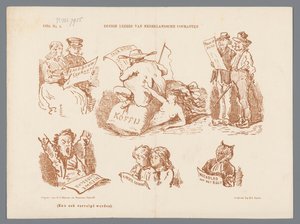 Caricature of Different Types of Newspaper Readers, 1870