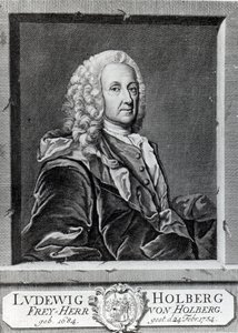 Ludvig Holberg, engraved by Johann Martin Bernigeroth, 1757 by Johan Roselius