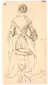 Seated, back-turned woman by Johan Thomas Lundbye