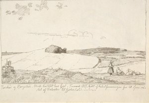 Zealand Landscape. In the Background Vejrhøj, Pasted on Page 6 by Johan Thomas Lundbye