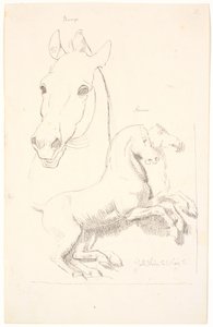 Studies After Antique Sculptures. At the Top a Horse