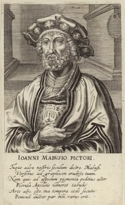Portrait of Jan Mabuse by Johan Wierix