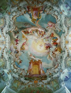 Center Fresco in the Wies-Church, Bavaria by Johann Baptist Zimmermann
