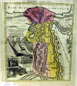 Aegyptus Hodierna, Map of Egypt, ca. 1720 by Johann Baptista Homann