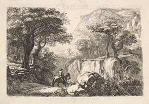 The Horseback Rider in the Gorge, 19th century by Johann Christian Erhard