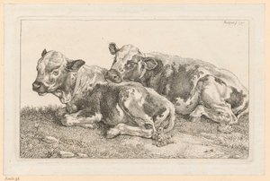 Two Calves by Johann Christian Reinhart