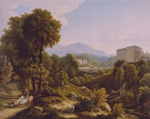 Landscape with View of the Palazzo Chigi in Ariccia by Johann Christian Reinhart