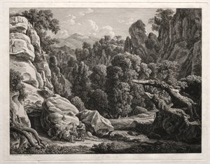 Heroic Landscape: Landscape with the Temptation of Christ, 1799 by Johann Christian Reinhart