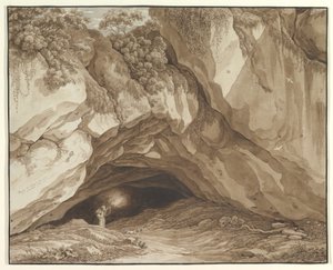 Rocky Landscape with Hunters by Johann Christian Reinhart