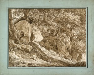 Rocky Landscape with Pan Playing His Flute by Johann Christian Reinhart