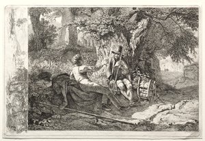 The Artist Resting with His Guide by Johann Christoph Erhard