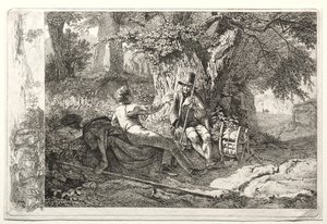 The Artist Resting with His Guide by Johann Christoph Erhard