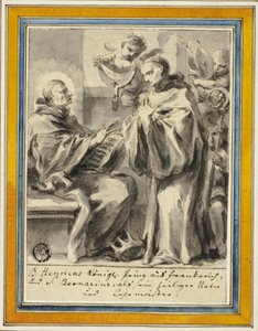 King Henry of France and Saint Bernard of Clairvaux by Johann Christoph Lischka