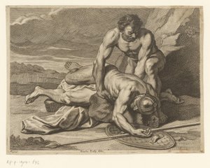 A Man Holding the Body of a Roman Spearman by Johann Conrad Reiff